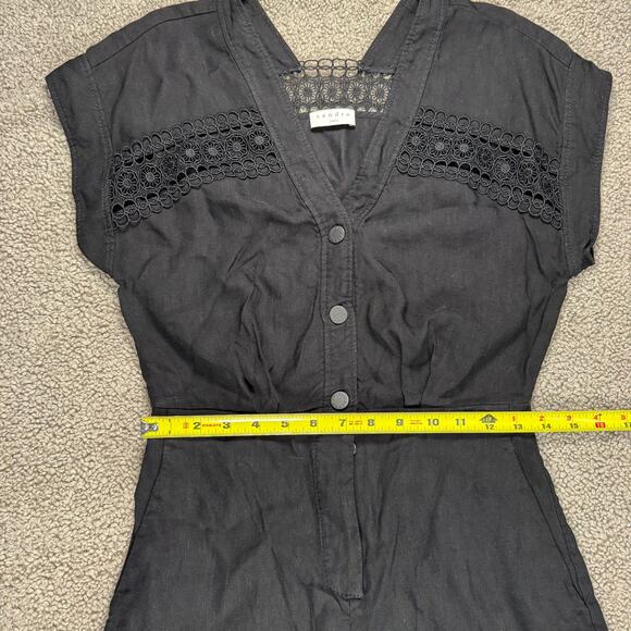 Sandro Nyane Linen-Blend Playsuit Romper Size XS - Picture 7 of 8